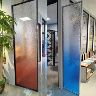 Graded embossed glass