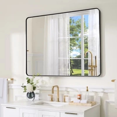 Bathroom mirror with frame