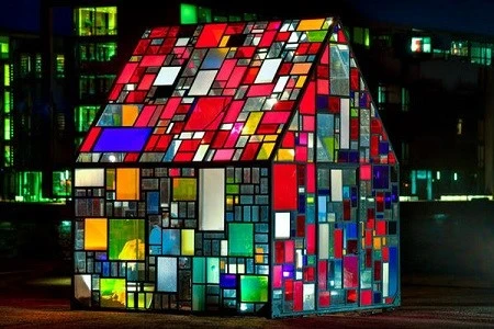 Stained glass house